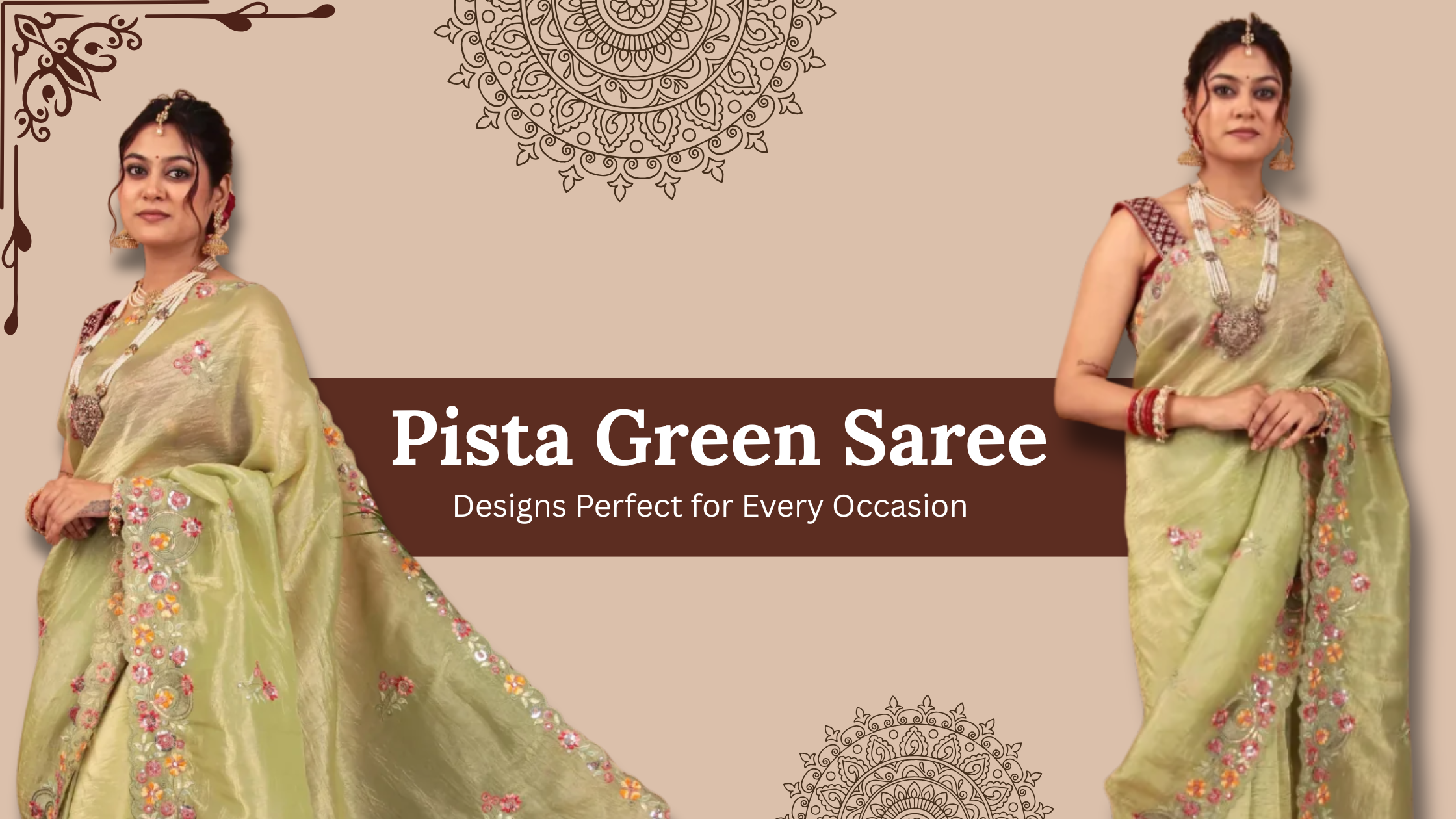 Pista Green Saree