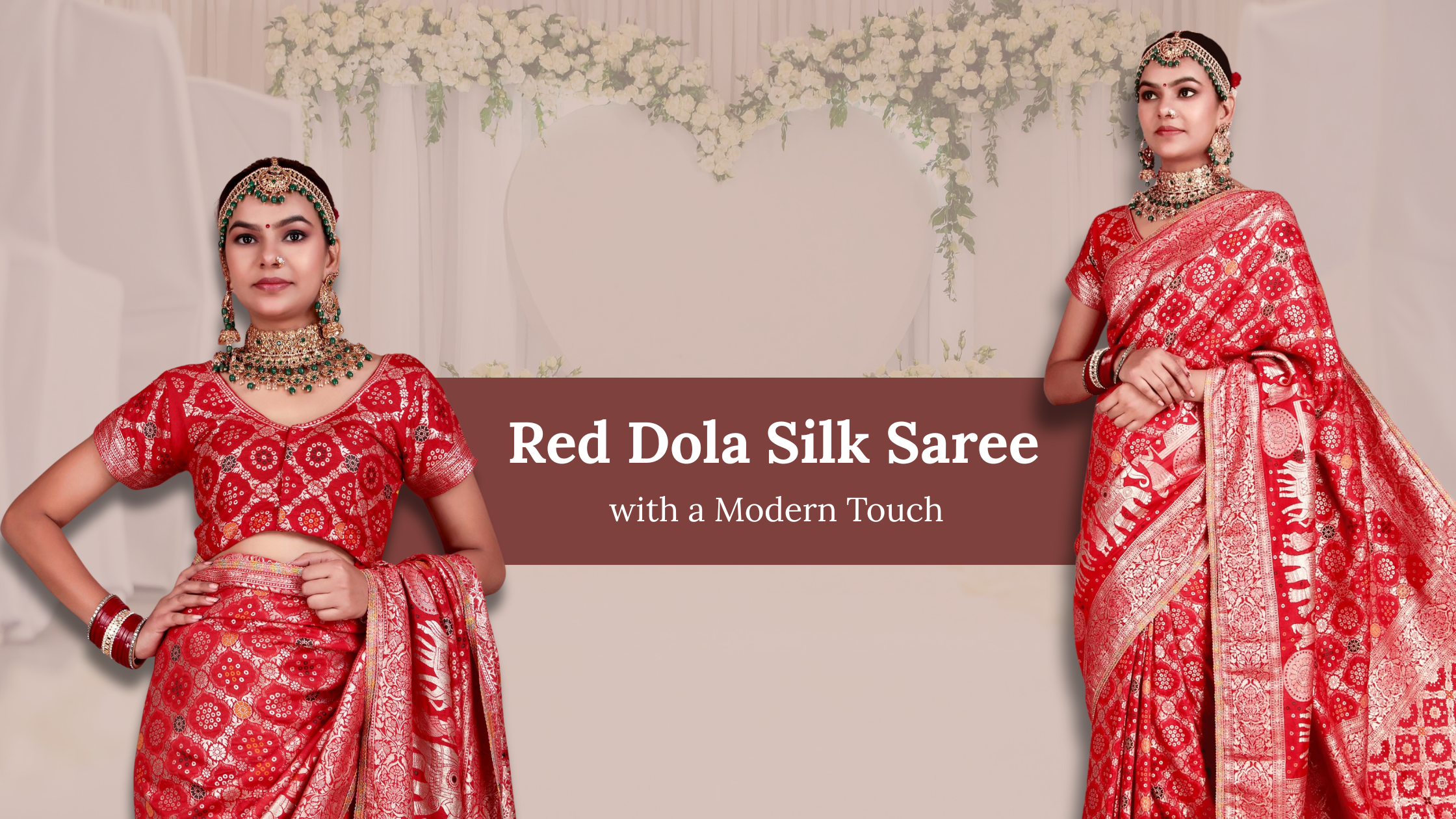Red Dola Silk Saree