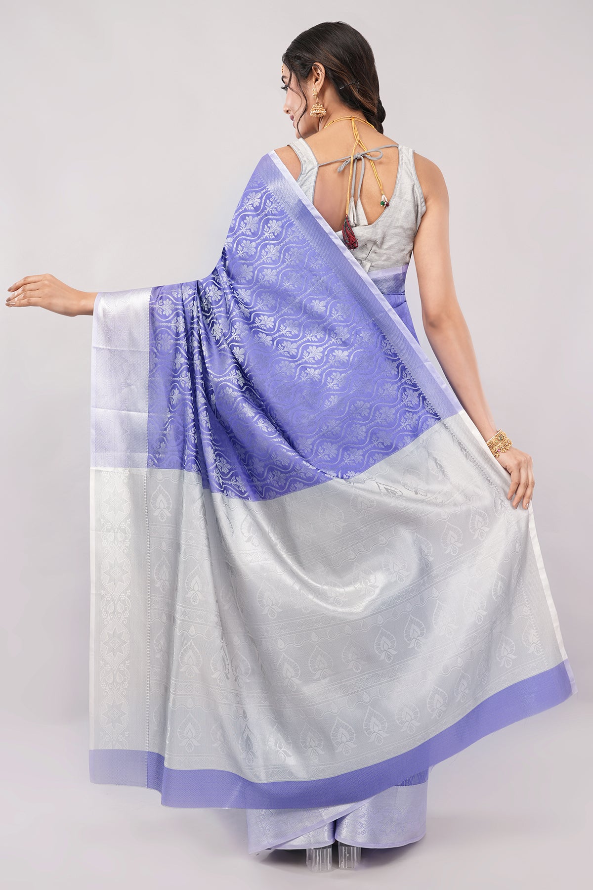 Ambrarambh Mint Green and Lavender Saree with Soft Pista Tone Contemporary Traditional Ethnic Draping Style Cultural Wear